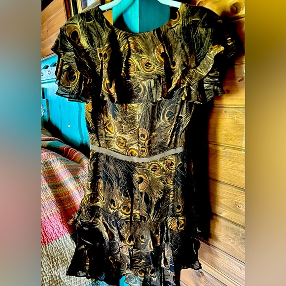 GORGEOUS RACHEL ZOE BROWN FLORAL DRESS, size 4 - Picture 2 of 3